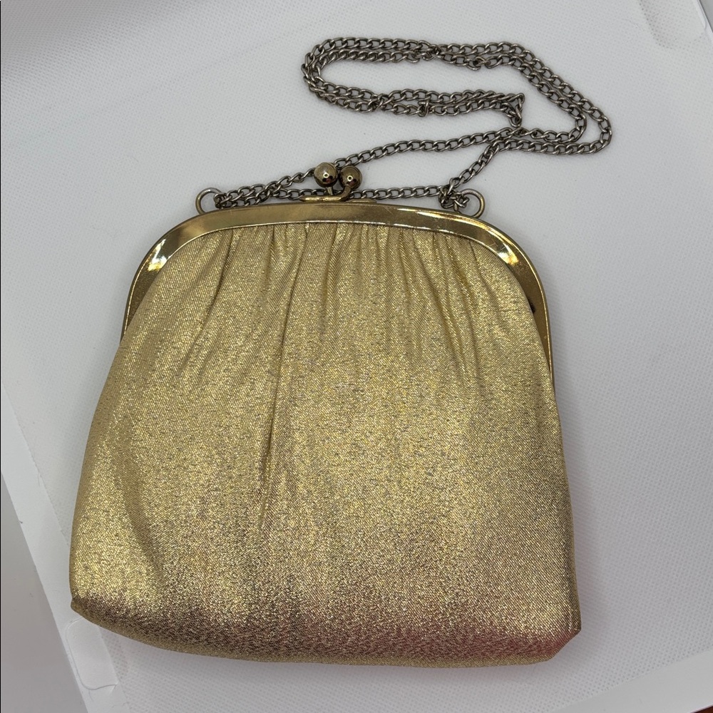 Vintage Elegant Gold Evening Clutch Woman Bag